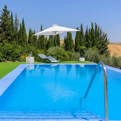 Swim in your private swimming pool – it's the best way to stay cool