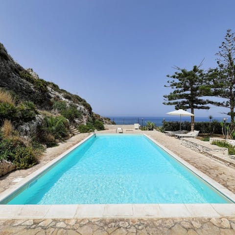 Cool off from the midday heat with a swim in the private pool