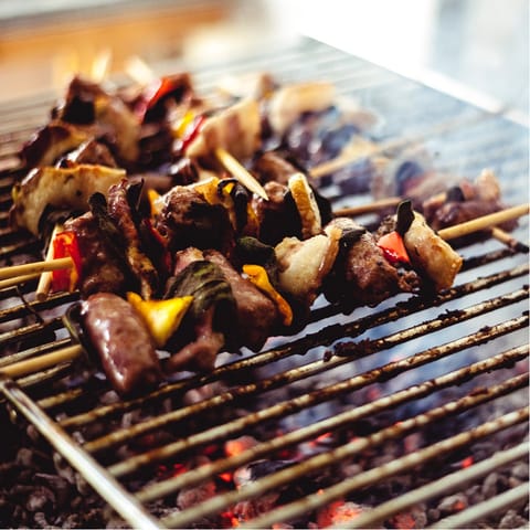 Grill up family meals on the home's barbecue