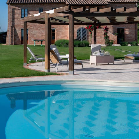 Go for a dip in the private pool before heading out to explore nearby Arezzo