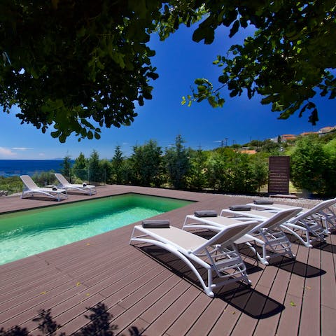 Spend tranquil days poolside while enjoying views of the ocean