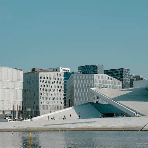 Head over to Bjørvika and explore its futuristic architecture