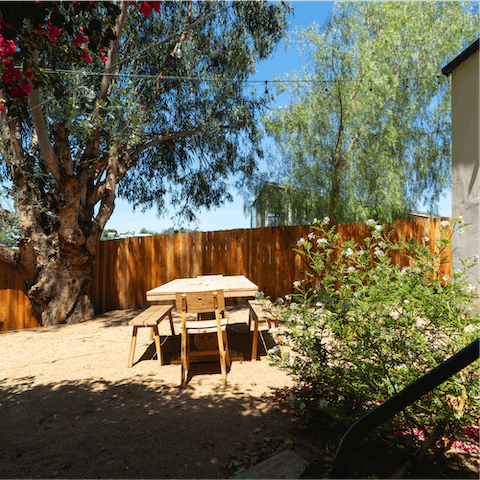 Dine al fresco in your private garden