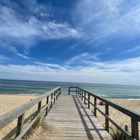 Head to East Hampton's sandy beach, a short bike ride away