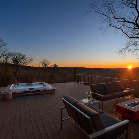 Unwind in the hot tub on the sun deck