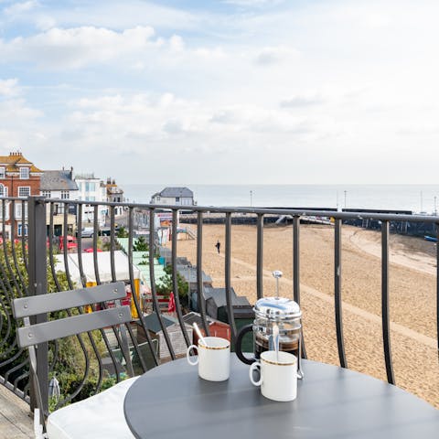 Sip your morning coffee as you gaze out over the North Sea