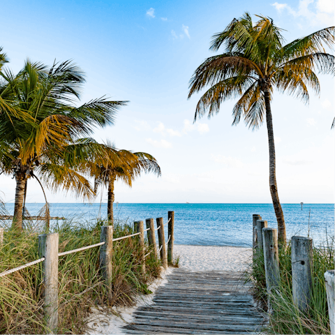 Head to palm-lined Hollywood beach, just a ten-minute drive away