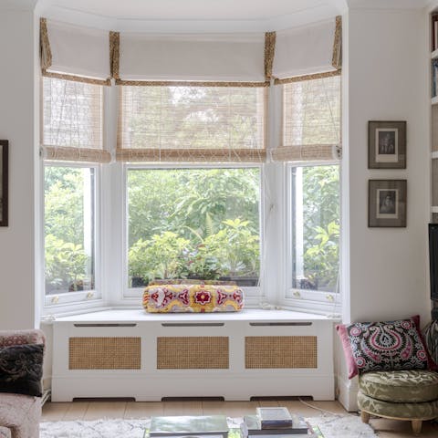 Bask in the sunlight from the big bay window