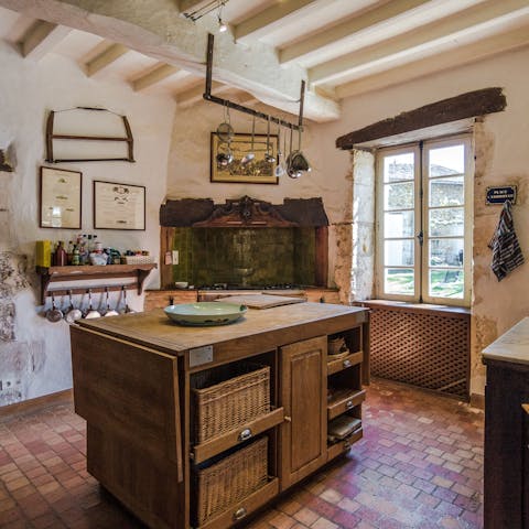 Recreate your favourite French dishes in the rustic kitchen