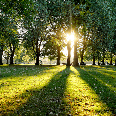 Take your morning strolls through Hyde Park, just a five-minute walk away