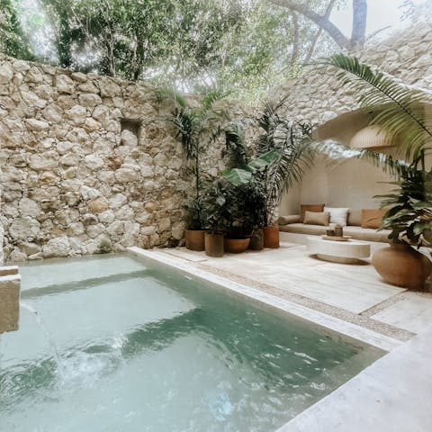 Cool off from the heat in the peaceful private pool