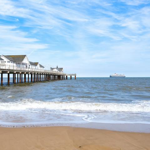 Hop in the car for a fifteen-minute drive to the beach in Southwold