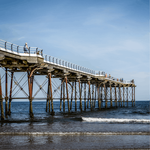 Explore Saltburn-by-the-Sea's pier, just an eight-minute walk away