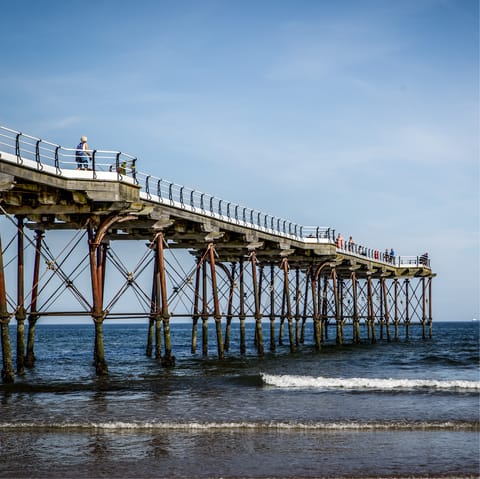 Explore Saltburn-by-the-Sea's pier, just an eight-minute walk away