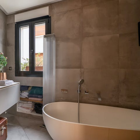 Treat yourself to a long soak in the tub after a day of touring Paris on foot