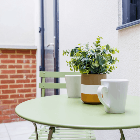 Start your mornings with coffee out on the patio