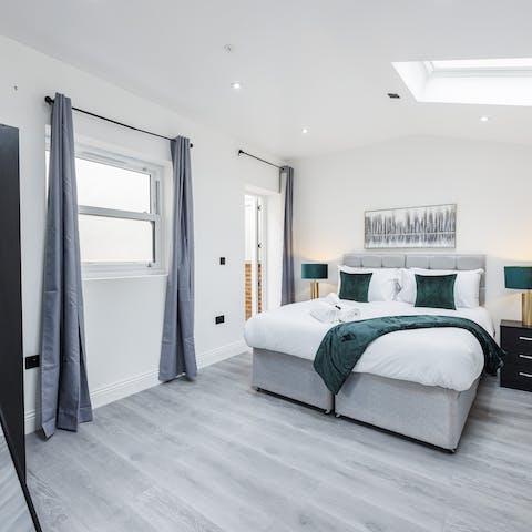 Enjoy a relaxing night's sleep in the modern bedrooms