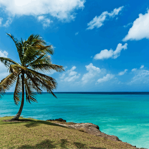 Dip your toes in the crystal clear Caribbean Sea – just a short drive away