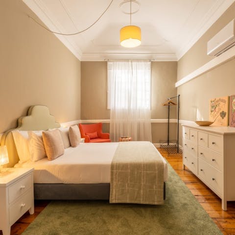 Enjoy a restful night's sleep in the comfortable bedroom