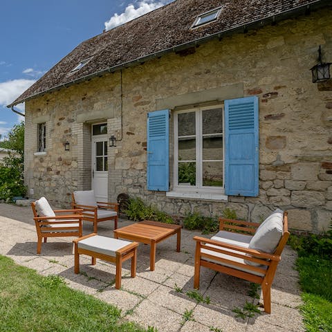 Enjoy the afternoon sunshine on the patio