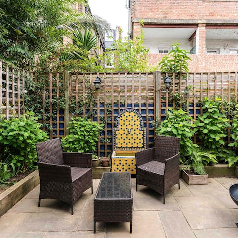 Enjoy a glass of wine out on your private patio