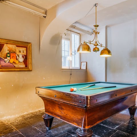 Show off your potting skills on the billiards table