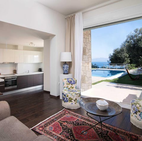 Take in jaw-dropping views from the comfort of your open-plan living area