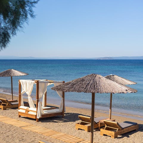 Head down to the resort's private beach for a day of rest and relaxation
