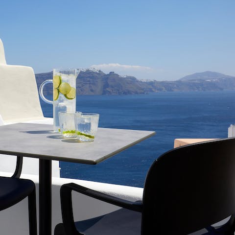 Sip a cool drink on the terrace as you admire the stunning views