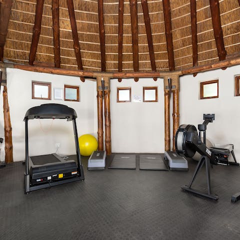 Start your morning with an invigorating workout in the communal gym