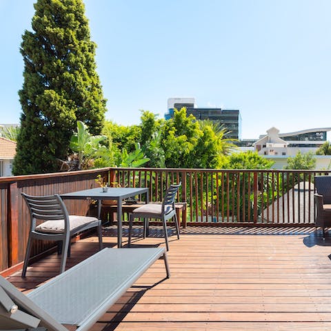 Enjoy alfresco meals and celebratory drinks on your private terrace