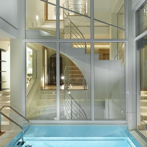 Take a relaxing post-workout dip in the indoor pool