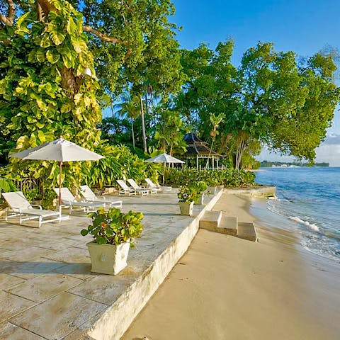 Step straight onto the beach from your garden to swim in the sea