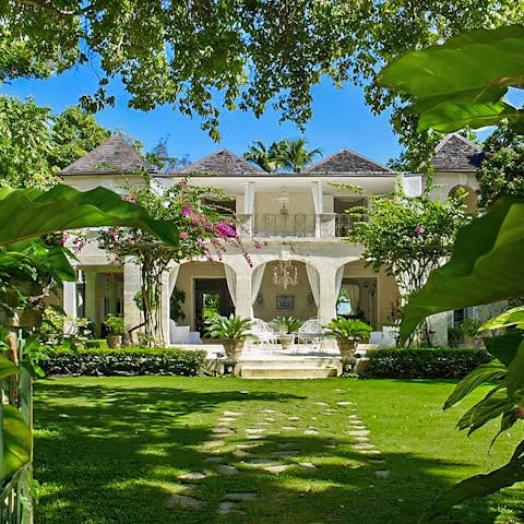 Sip cocktails on the porch as you admire the gardens