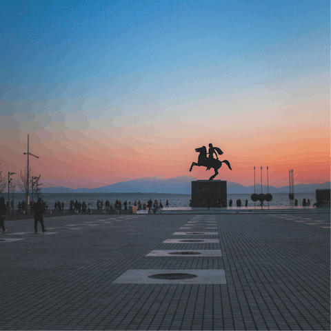 Visit the Alexander the Great Statue along the seafront