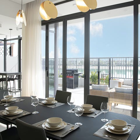 Soak up the sea views over atmospheric mealtimes