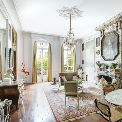 Admire the ornate styling of this spectacular Parisian home