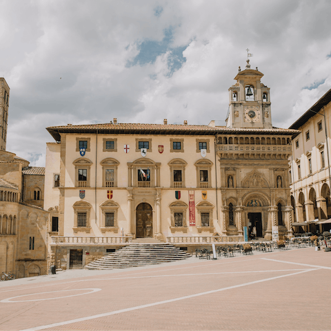 Drive to Arezzo in minutes to admire the frescoes and sculptures