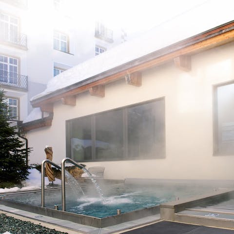 Unwind at the end of the day in the outdoor hot tub