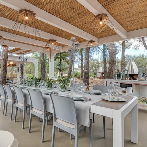 Have a private chef serve up authentic Italian meals at the alfresco dining area