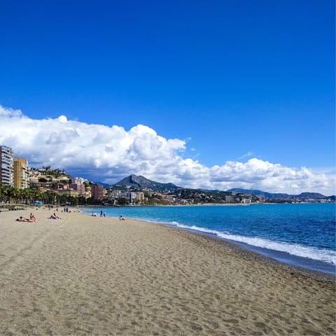 Spend a day on the sands at Playa de la Malagueta, within walking distance