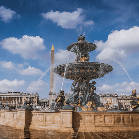 Admire the Place de la Concorde, a twenty-minute stroll from this home