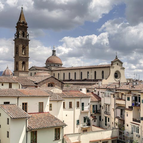 Admire the beautiful views of the Church of Santo Spirito 