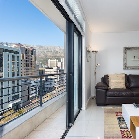 Soak up views of Table Mountain from your private balcony