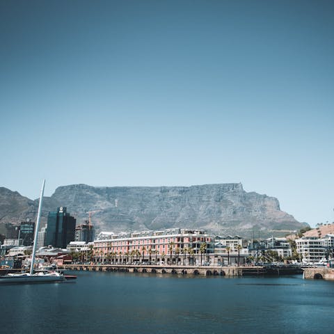 Enjoy a portside drink at the V&A Waterfront, just five minutes from home