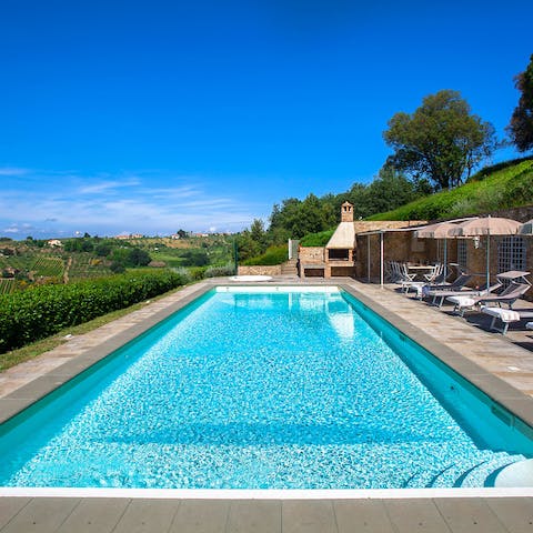 Cool off with a dip in the private pool
