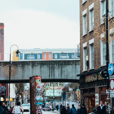 Take the sixteen-minute tube ride to hip Shoreditch High Street