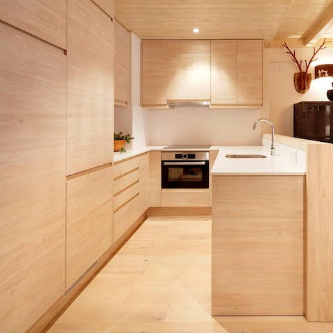 Enjoy cooking cooking in the modern kitchen