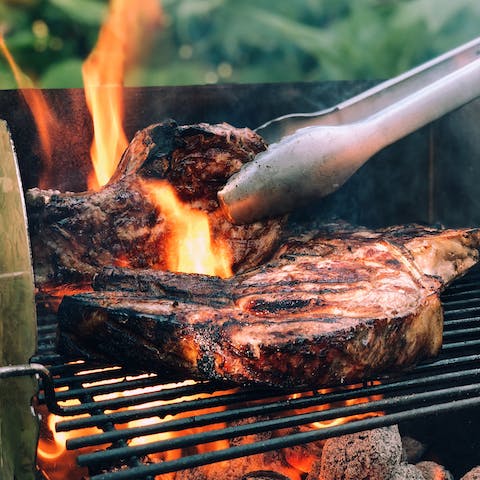 Enjoy a British barbecue in the back garden, where you can dine alfresco