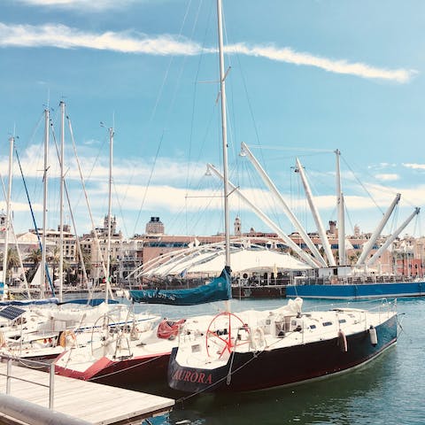 Explore Genoa's buzzy Porto Antico packed with attractions and eateries, just a short stroll away